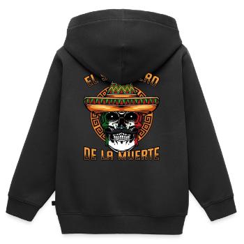 Mexikanisch Totenkopf Mexiko Sombrero Geschenkidee - Kinder Premium Organic Zip Hoodie - Schwarz - Hinten - AI Model Kid Male (0cm)
