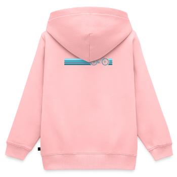Cycliste, cyclistes, cyclisme, cyclisme, exercice, séance d'entraînement - Sweat Premium à capuche zippé enfant bio - rose - Dos - AI Model Kid Female (0cm)
