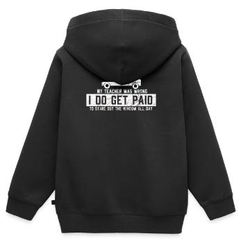LKW Fahrer - Kinder Premium Organic Zip Hoodie - Schwarz - Hinten - AI Model Kid Male (0cm)