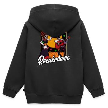 Dag van de Doden | Mexicaanse vakantiegift - Kinder Premium zip hoodie biologisch - zwart - Achter - AI Model Kid Male (0cm)
