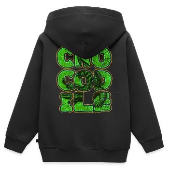 Krokodil Aligator Raubtier Reptilien Geschenk - Kinder Premium Organic Zip Hoodie - Schwarz - Hinten - AI Model Kid Male (0cm)