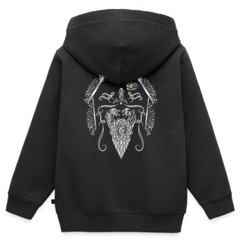 Vikings Odin Thor - Kids Premium Organic Zip-up Hoodie - black - Back - AI Model Kid Male (0cm)