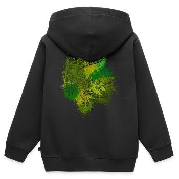 Krokodil Aligator Raubtier Reptilien Geschenk - Kinder Premium Organic Zip Hoodie - Schwarz - Hinten - AI Model Kid Male (0cm)