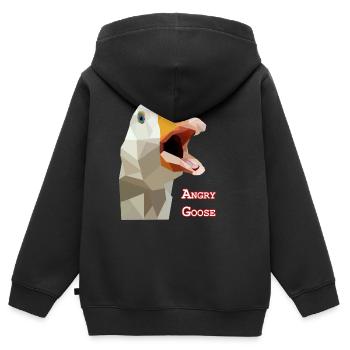 Angry Gans - Gans, Gänse, - Kinder Premium Organic Zip Hoodie - Schwarz - Hinten - AI Model Kid Male (0cm)
