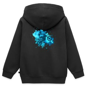 Motocross Splatter Dirt Bike Riders Racing - Sweat Premium à capuche zippé enfant bio - noir - Dos - AI Model Kid Male (0cm)