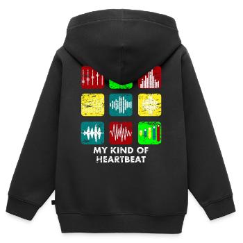 Technicien Son Technicien Audio Musique - Sweat Premium à capuche zippé enfant bio - noir - Dos - AI Model Kid Male (0cm)