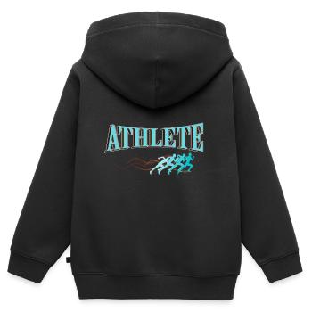 Athlète de gymnastique sport course à pied course à pied - Sweat Premium à capuche zippé enfant bio - noir - Dos - AI Model Kid Male (0cm)