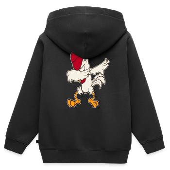 Poulet Coq Poulet Poulet - Sweat Premium à capuche zippé enfant bio - noir - Dos - AI Model Kid Male (0cm)