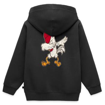 Poulet poulet poussin - Sweat Premium à capuche zippé enfant bio - noir - Dos - AI Model Kid Male (0cm)