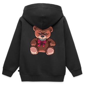 Horror Teddy verdorben schlecht Horror Halloween - Kinder Premium Organic Zip Hoodie - Schwarz - Hinten - AI Model Kid Male (0cm)