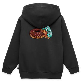 Donuts - Kinder Premium Organic Zip Hoodie - Schwarz - Hinten - AI Model Kid Male (0cm)