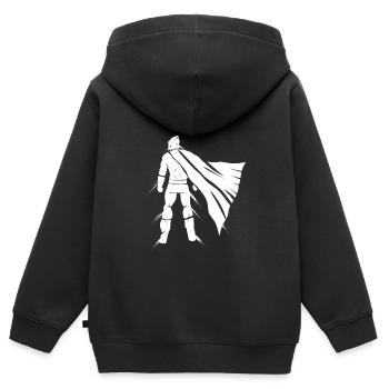 Super-héros - Sweat Premium à capuche zippé enfant bio - noir - Dos - AI Model Kid Male (0cm)