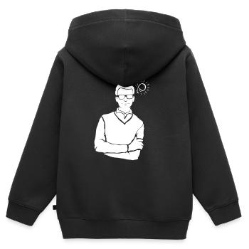 Génie - Sweat Premium à capuche zippé enfant bio - noir - Dos - AI Model Kid Male (0cm)