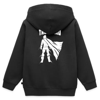 Hero - Kids Premium Organic Zip-up Hoodie - black - Back - AI Model Kid Male (0cm)