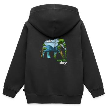 Earth Day - Tag der Erde - Kinder Premium Organic Zip Hoodie - Schwarz - Hinten - AI Model Kid Male (0cm)