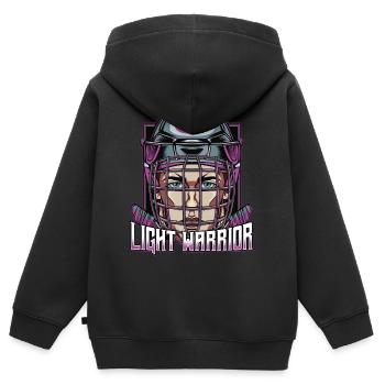 Eishockey Maske Hockeyschläger Sport Geschenkidee - Kinder Premium Organic Zip Hoodie - Schwarz - Hinten - AI Model Kid Male (0cm)