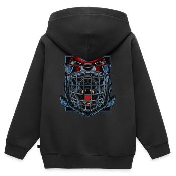 Hockey Wolf Wölfe Wolfpack Eishockey Raubtier - Kinder Premium Organic Zip Hoodie - Schwarz - Hinten - AI Model Kid Male (0cm)