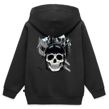 Ski Berge Sportart Wintersport Bergsport Xmas - Kinder Premium Organic Zip Hoodie - Schwarz - Hinten - AI Model Kid Male (0cm)