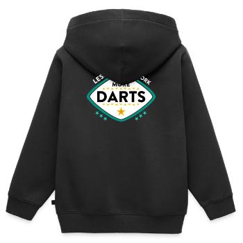 jeu de fléchettes - Sweat Premium à capuche zippé enfant bio - noir - Dos - AI Model Kid Male (0cm)