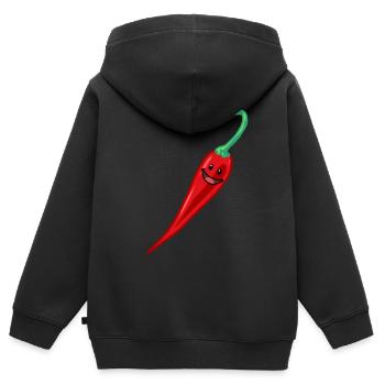 Chili Chilischote Pepperoni Gewürz Gemüse Vegan - Kinder Premium Organic Zip Hoodie - Schwarz - Hinten - AI Model Kid Male (0cm)