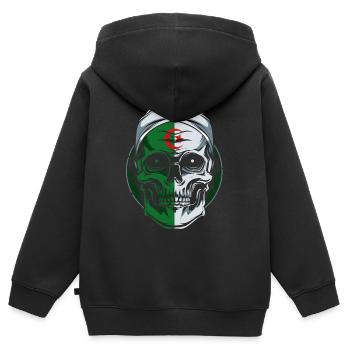 Algerien - Kinder Premium Organic Zip Hoodie - Schwarz - Hinten - AI Model Kid Male (0cm)