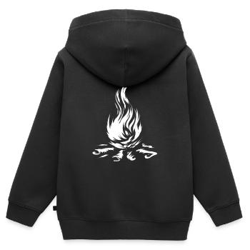 feu de camp - Sweat Premium à capuche zippé enfant bio - noir - Dos - AI Model Kid Male (0cm)