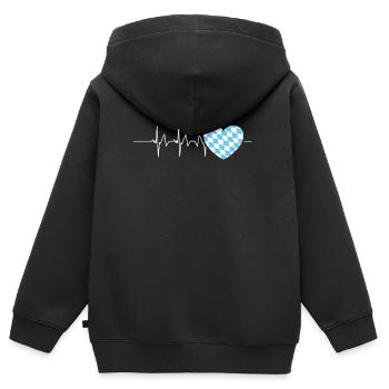 Bayerischer Herzschlag Bayern Süddeutschland - Kinder Premium Organic Zip Hoodie - Schwarz - Hinten - AI Model Kid Male (0cm)