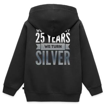 Silver wedding Silver wedding 25 years gift - Kids Premium Organic Zip-up Hoodie - black - Back - AI Model Kid Male (0cm)