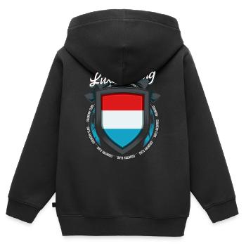 Luxemburg - Kinder Premium Organic Zip Hoodie - Schwarz - Hinten - AI Model Kid Male (0cm)