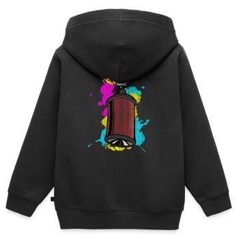 Graffiti Spraydose mit Spritzfarben - Kinder Premium Organic Zip Hoodie - Schwarz - Hinten - AI Model Kid Male (0cm)
