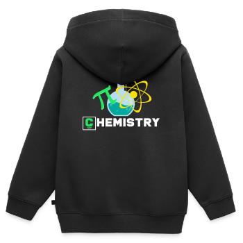 Chemie - Kinder Premium Organic Zip Hoodie - Schwarz - Hinten - AI Model Kid Male (0cm)