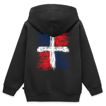 Dominikanische Republik - Kinder Premium Organic Zip Hoodie - Schwarz - Hinten - AI Model Kid Male (0cm)
