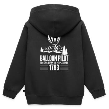 Ballon - Ballon Pilot since 1783 - Kinder Premium Organic Zip Hoodie - Schwarz - Hinten - AI Model Kid Male (0cm)