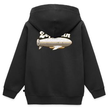 Zeppelin und Luftschiff - Kinder Premium Organic Zip Hoodie - Schwarz - Hinten - AI Model Kid Male (0cm)