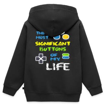 Jeu vidéo Jeu vidéo Jeux Hobby Cadeau - Sweat Premium à capuche zippé enfant bio - noir - Dos - AI Model Kid Male (0cm)