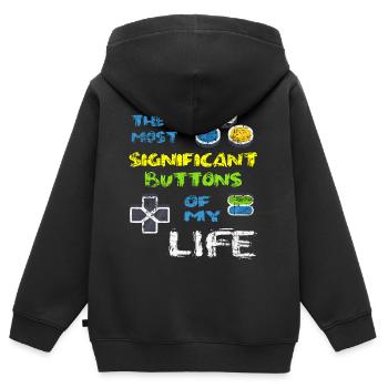 Jeu vidéo Jeu vidéo Jeux Hobby Cadeau - Sweat Premium à capuche zippé enfant bio - noir - Dos - AI Model Kid Male (0cm)