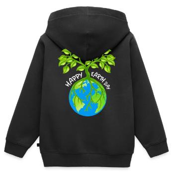 Umweltfreundlicher Erdfreund T-Shirt - Kinder Premium Organic Zip Hoodie - Schwarz - Hinten - AI Model Kid Male (0cm)