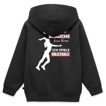 Volleyballer Shirt · Volley Club · Volley Geschenk - Kinder Premium Organic Zip Hoodie - Schwarz - Hinten - AI Model Kid Male (0cm)