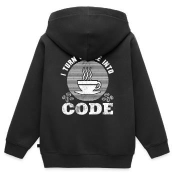 Programming Coffee Funny Sayings Cool Gift - Kids Premium Organic Zip-up Hoodie - black - Back - AI Model Kid Male (0cm)