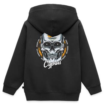 Chypre - Sweat Premium à capuche zippé enfant bio - noir - Dos - AI Model Kid Male (0cm)