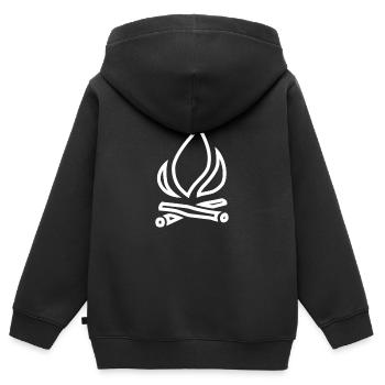 Feuer Lagerfeuer Symbol Icon Flamme brennen - Kinder Premium Organic Zip Hoodie - Schwarz - Hinten - AI Model Kid Male (0cm)