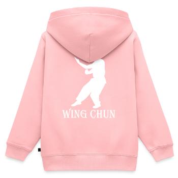 wing chun geschenk shirt - Kinder Premium Organic Zip Hoodie - Rosa - Hinten - AI Model Kid Female (0cm)