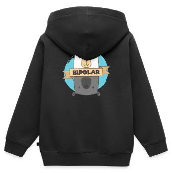 BiPolar Bear I Cute Mental Disorder design - Kids Premium Organic Zip-up Hoodie - black - Back - AI Model Kid Male (0cm)