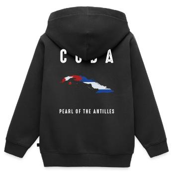 Cuba - Sweat Premium à capuche zippé enfant bio - noir - Dos - AI Model Kid Male (0cm)