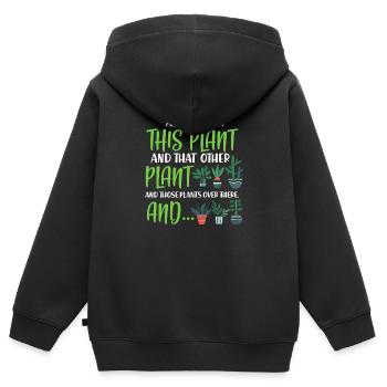 jardin - Sweat Premium à capuche zippé enfant bio - noir - Dos - AI Model Kid Male (0cm)