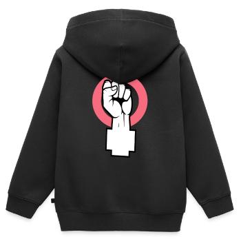 weibliche Revolution Frauen power Feministin - Kinder Premium Organic Zip Hoodie - Schwarz - Hinten - AI Model Kid Male (0cm)