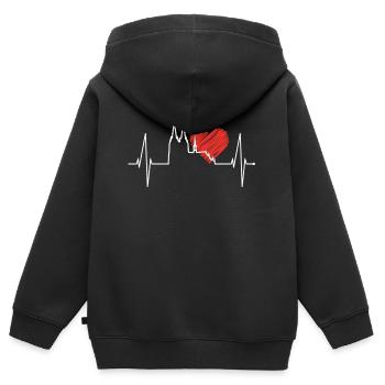 Köln Herzschlag Skyline Kölner Dom Herz Für Kölle - Kinder Premium Organic Zip Hoodie - Schwarz - Hinten - AI Model Kid Male (0cm)