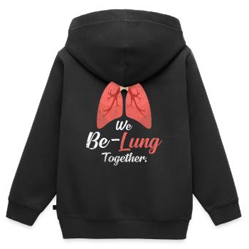 We Be-Lung Together | Lunge Wortspiel Geschenkidee - Kinder Premium Organic Zip Hoodie - Schwarz - Hinten - AI Model Kid Male (0cm)