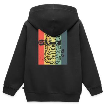SUPer Cool Lama T-Shirt - Sweat Premium à capuche zippé enfant bio - noir - Dos - AI Model Kid Male (0cm)