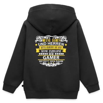 Gaming Gaming Gaming Gaming Gaming Gaming Geschenk - Kinder Premium Organic Zip Hoodie - Schwarz - Hinten - AI Model Kid Male (0cm)